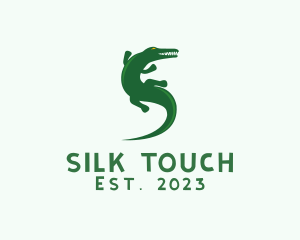 Green Alligator Animal  logo design