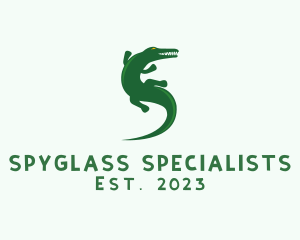 Green Alligator Animal  logo design