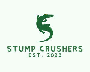 Green Alligator Animal  logo design