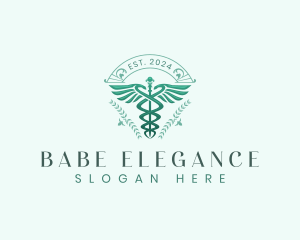 Elegant Health Caduceus logo design