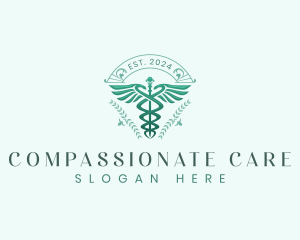 Elegant Health Caduceus logo design