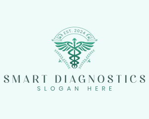 Elegant Health Caduceus logo design