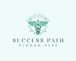 Elegant Health Caduceus logo design