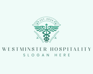 Elegant Health Caduceus logo design