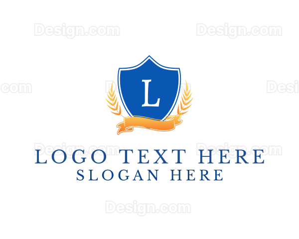 Shield Wreath Banner Logo