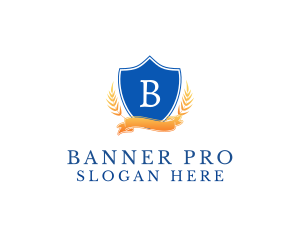 Shield Wreath Banner logo design