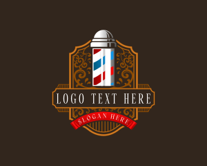 Sleek - Barbershop Pole Grooming logo design
