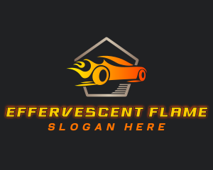 Flame Racing Car logo design