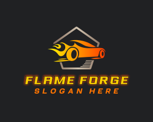 Flame Racing Car logo design