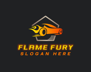 Flame Racing Car logo design