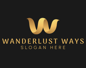 Gold Premium Letter W logo design