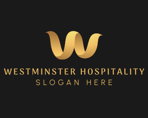 Gold Premium Letter W logo design