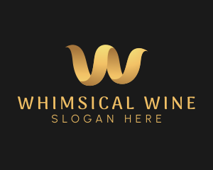 Gold Premium Letter W logo design