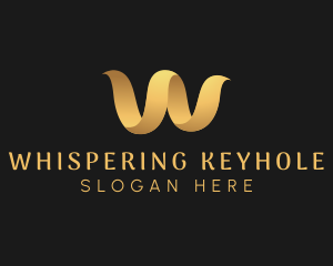 Gold Premium Letter W logo design