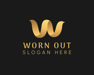 Gold Premium Letter W logo design