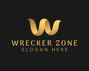 Gold Premium Letter W logo design