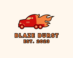 Blazing Truck Transport logo design