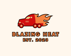 Blazing Truck Transport logo design