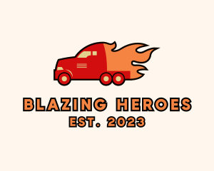 Blazing Truck Transport logo design