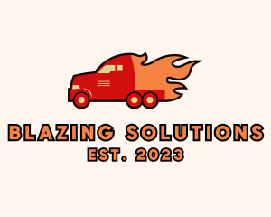 Blazing Truck Transport logo design