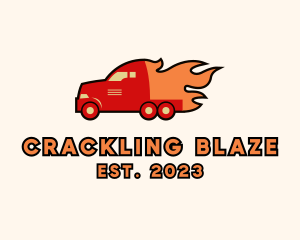 Blazing Truck Transport logo design