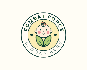 Cute Leaf Baby Logo