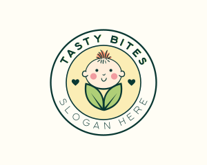 Cute Leaf Baby Logo