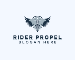 Motorbike Rider Wings logo