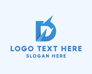 3d - Blue 3D Letter D logo design
