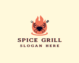 Crab Barbecue Grill logo design