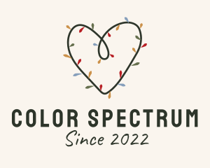 Colorful Christmas Light Heart logo design