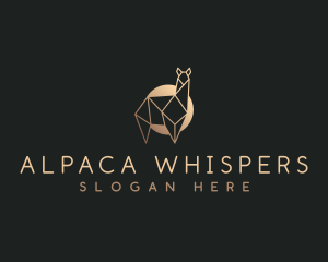 Geometric Alpaca Llama logo design