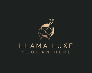 Geometric Alpaca Llama logo design