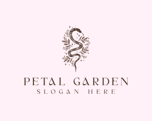 Floral Cosmic Snake logo design