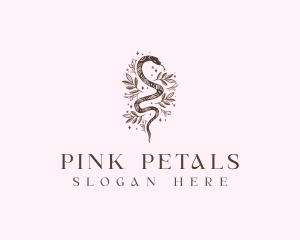 Floral Cosmic Snake logo design