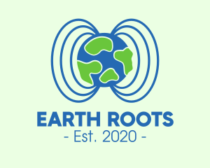 Plant Earth Soundwave Globe logo design