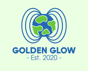 Plant Earth Soundwave Globe logo design