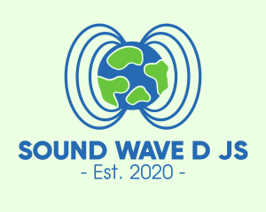 Plant Earth Soundwave Globe logo design