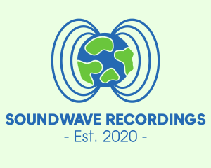 Plant Earth Soundwave Globe logo design