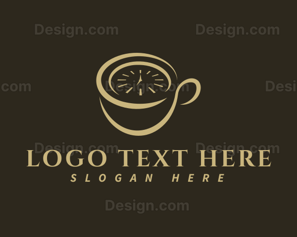 Coffee Cup Clock Logo