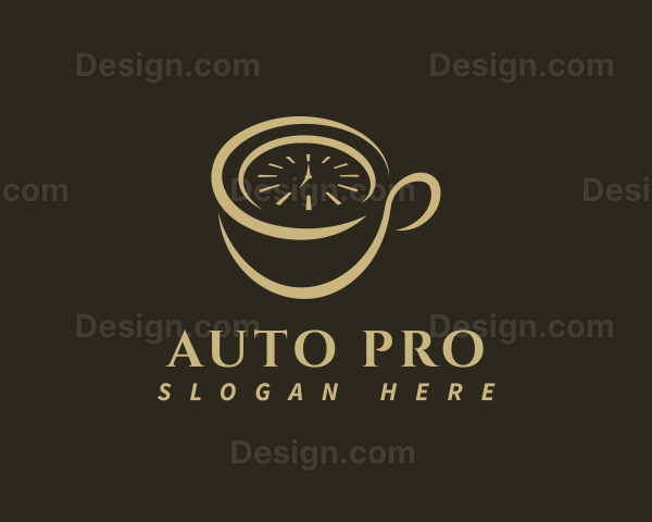 Coffee Cup Clock Logo