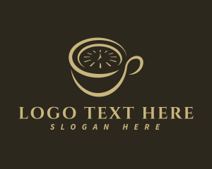 Coffee Cup Clock Logo