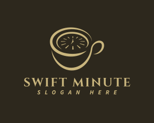 Coffee Cup Clock logo design