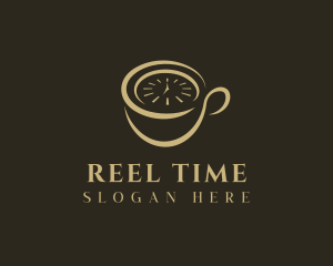 Coffee Cup Clock logo design