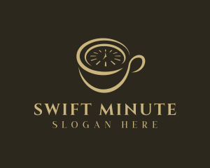 Coffee Cup Clock logo design