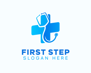 Medical Stethoscope Pharmacy logo design