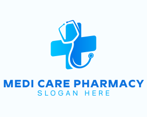 Medical Stethoscope Pharmacy logo design