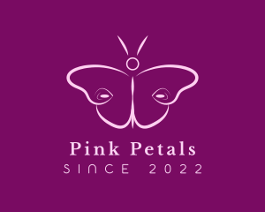  Pink Beauty Cosmetics Butterfly logo design