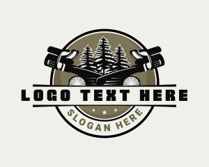 Chainsaw Logging Wood logo