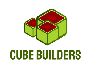 Watermelon Fruit Cubes logo design